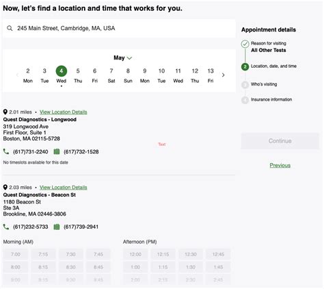 quest diagnostics appointment scheduling